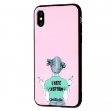 Чехол для iPhone X / Xs ArtStudio Girls Mood "I hate evervone"