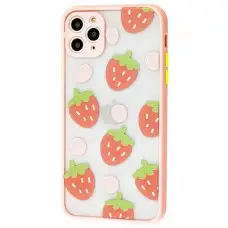 Чехол для iPhone 11 Pro Max Picture shadow matte клубника розовый
