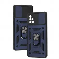 Чехол для Samsung Galaxy A71 (A715) Serge Ring Armor ударопрочный синий