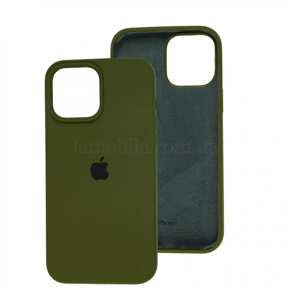 Чохол для iPhone 13 Pro Max Square Full silicone зелений / dark olive