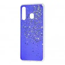 Чехол для Samsung Galaxy A20 / A30 glitter star конфети сиреневый