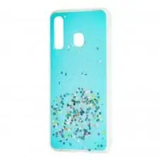 Чехол для Samsung Galaxy A20 / A30 glitter star конфети мятный