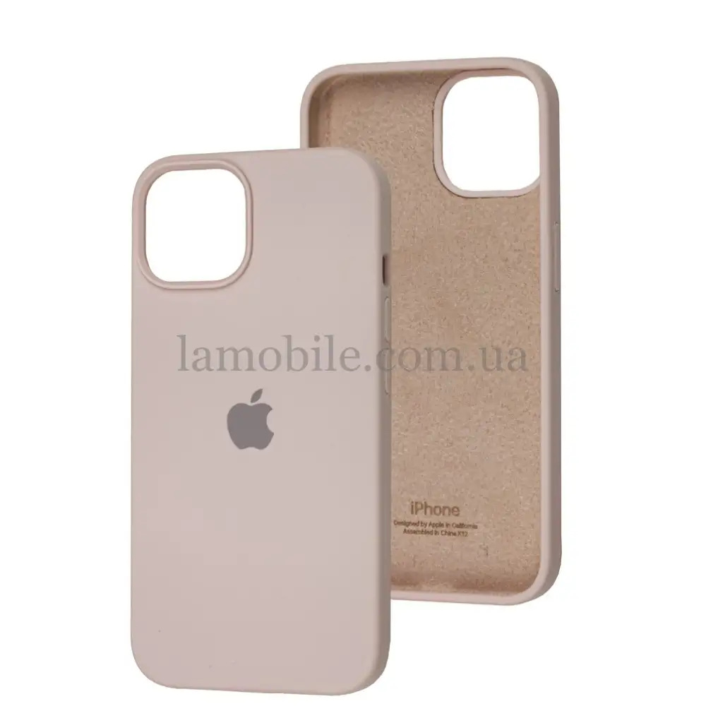 Чохол для iPhone 13 / 14 Square Full silicone chalk pink