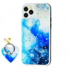 Чохол для iPhone 11 Pro Max блискітки print + popsocket "небо"