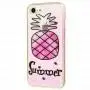 Чехол My girl для iPhone 7 / 8 блестки вода розовый "ананас"