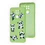Чехол для Xiaomi Redmi Note 9 Wave Fancy funny panda / mint gum