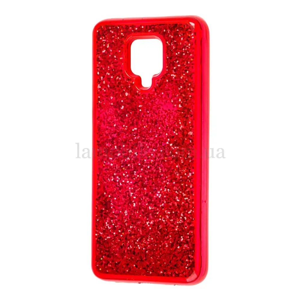 Чехол для Xiaomi Redmi Note 9s / 9 Pro Sparkle glitter малиновый