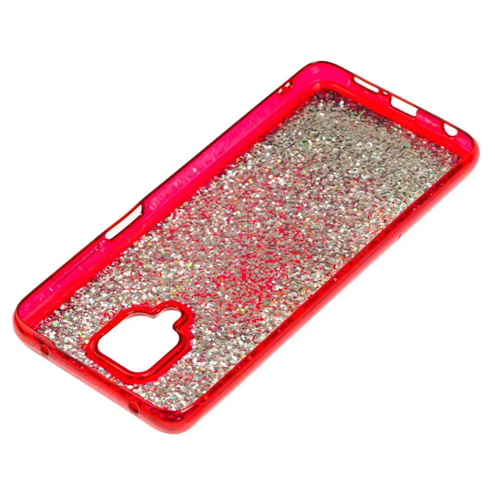 Чехол для Xiaomi Redmi Note 9s / 9 Pro Sparkle glitter малиновый