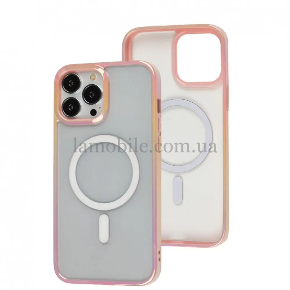 Чехол для iPhone 13 Pro Max WAVE Blinding light MagSafe pink