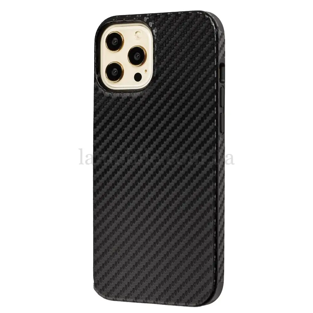 Чохол для iPhone 12 Pro Max Carbon під шкіру чорний