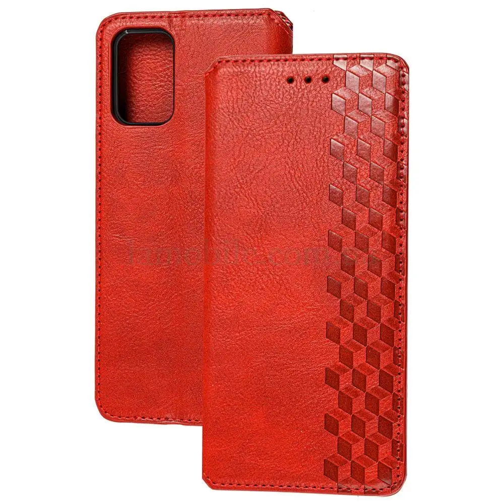 Чехол книжка для Samsung Galaxy A02s (A025) Getman Cubic красный