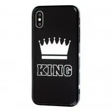 Чехол HQ glass для iPhone X / Xs король черный