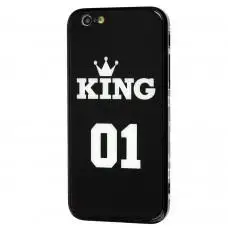 Чехол для iPhone 6 HQ glass "король 01" черный