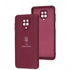 Чехол для Xiaomi Redmi Note 9s/9 Pro Full Premium Трезубец бордовый / marsala