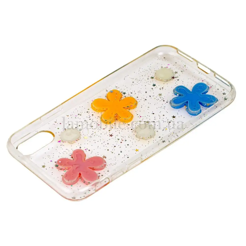 3D чехол для iPhone X / Xs confetti "ромашка"
