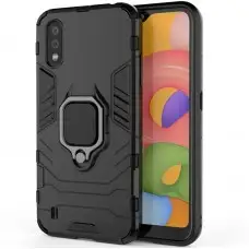 Чохол удароміцний Transformer Ring для Samsung Galaxy A01 (A015) з кільцем чорний