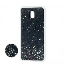 Чехол для Xiaomi Redmi 8A Acrylic блестки + popsocket черный