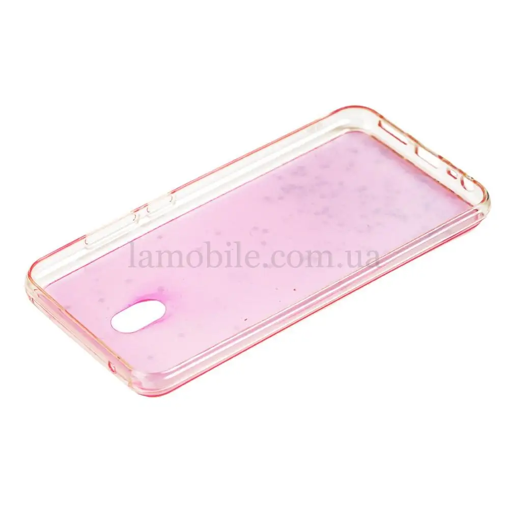 Чохол для Xiaomi Redmi 8A Acrylic блискітки + popsocket рожевий
