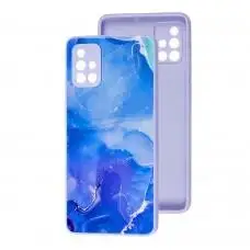 Чехол для Samsung Galaxy A71 (A715) Marble Clouds blue
