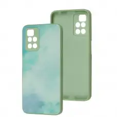 Чехол для Xiaomi Redmi 10 Marble Clouds turquoise