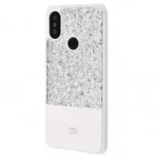 Чехол для Xiaomi Redmi 6 Pro / Mi A2 Lite Label Case Leather + Shining серебристый