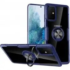 Чехол для Samsung Galaxy A51 (A515) Deen CrystalRing с кольцом синий   
