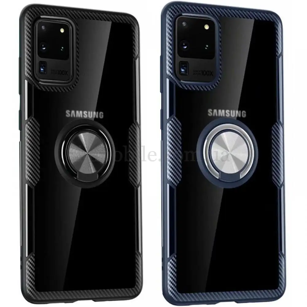 Чехол для Samsung Galaxy S20 Ultra (G988) Deen CrystalRing с кольцом черный   