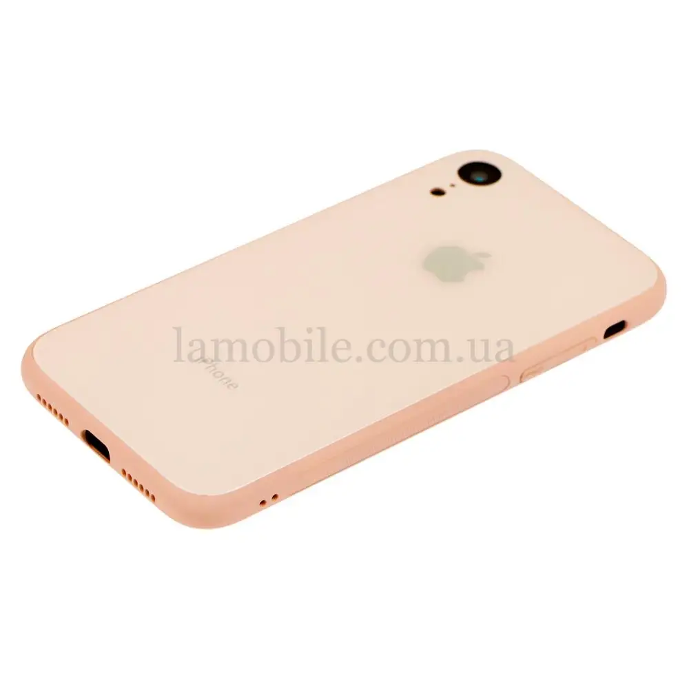 Чохол New glass для iPhone Xr рожевий пісок