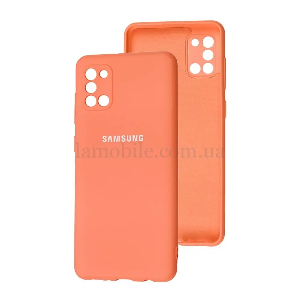 Чехол для Samsung Galaxy A31 (A315) Lime silicon с микрофиброй оранжевый
