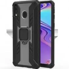 Чохол для Samsung Galaxy A20/A30 Combo Ring ударостійкий з кільцем чорний