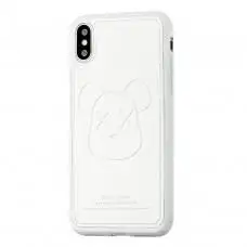 Чехол для iPhone X / Xs Kaws leather белый