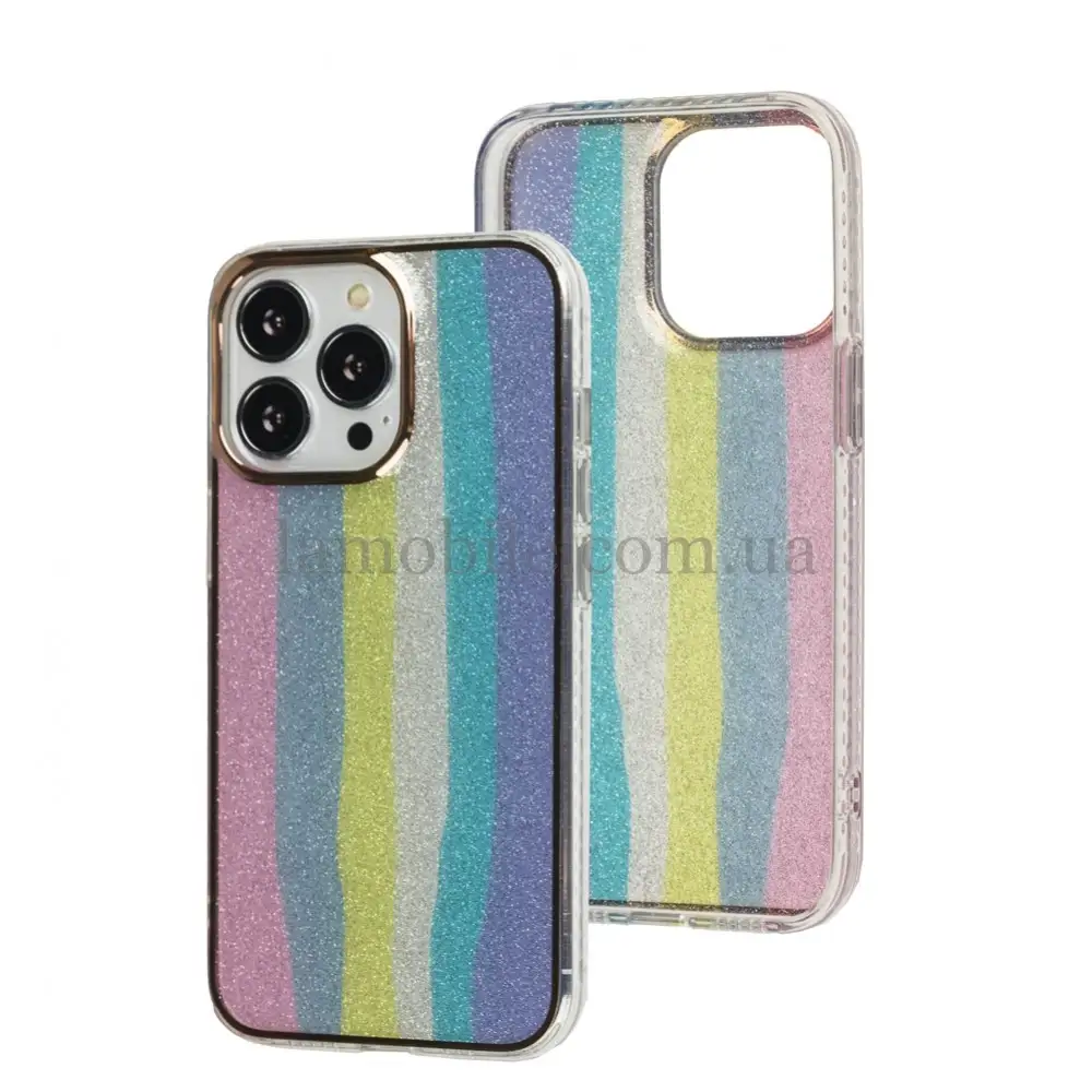 Чехол для iPhone 13 Pro Rainbow pink