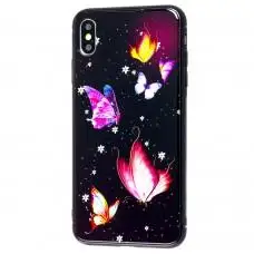 Чехол для iPhone Xs Max glass бабочки