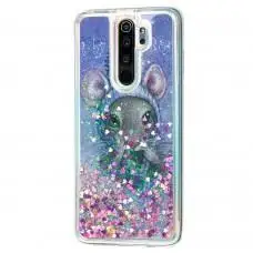Чехол для Xiaomi Redmi Note 8 Pro Блестки вода "mouse балабон" 