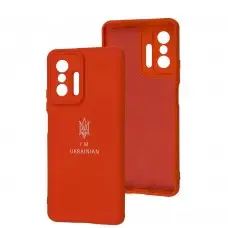 Чехол для Xiaomi 11T / 11T Pro Full Premium Трезубец красный