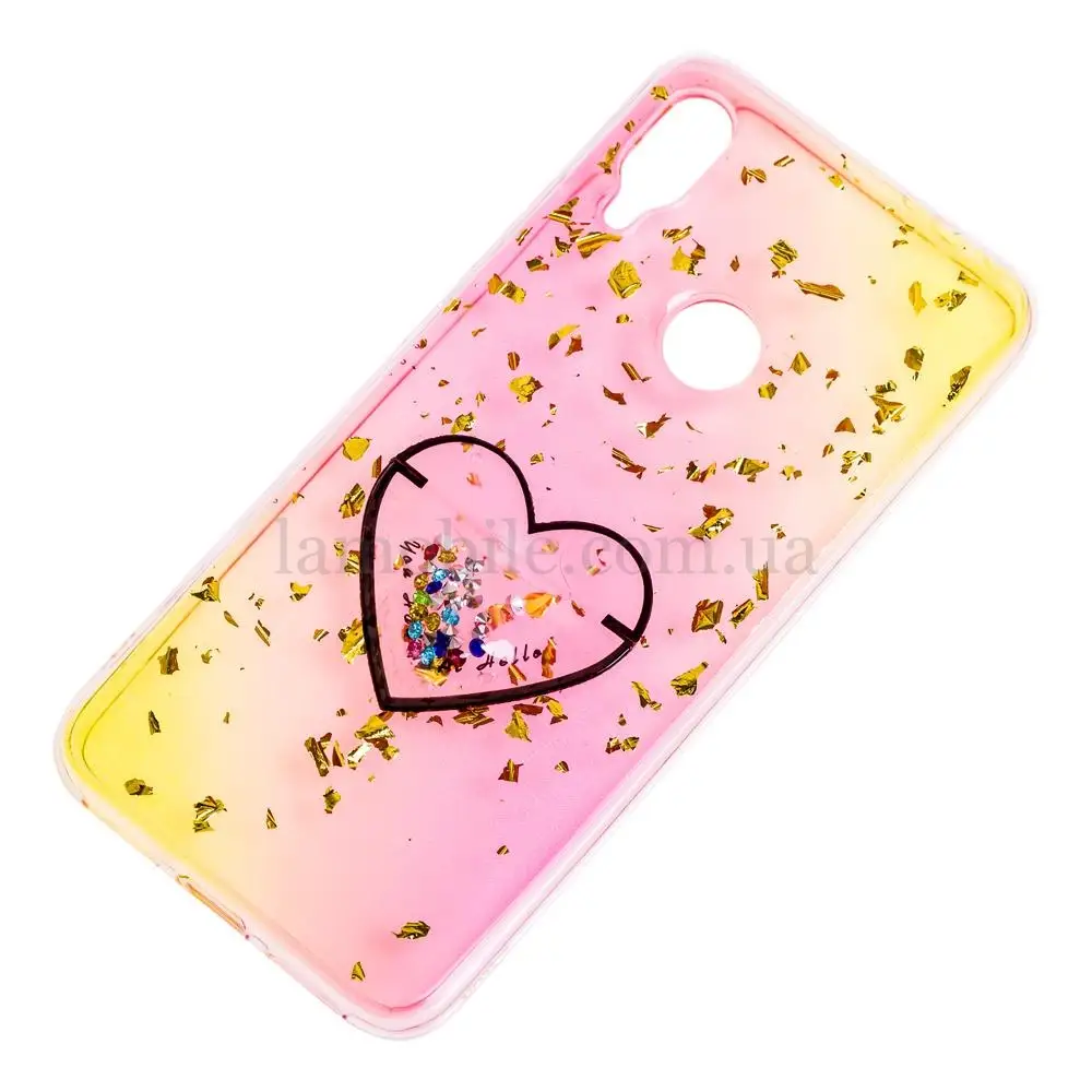 Чехол для Xiaomi Redmi Note 7 Multi confetti желтый "Сердце"