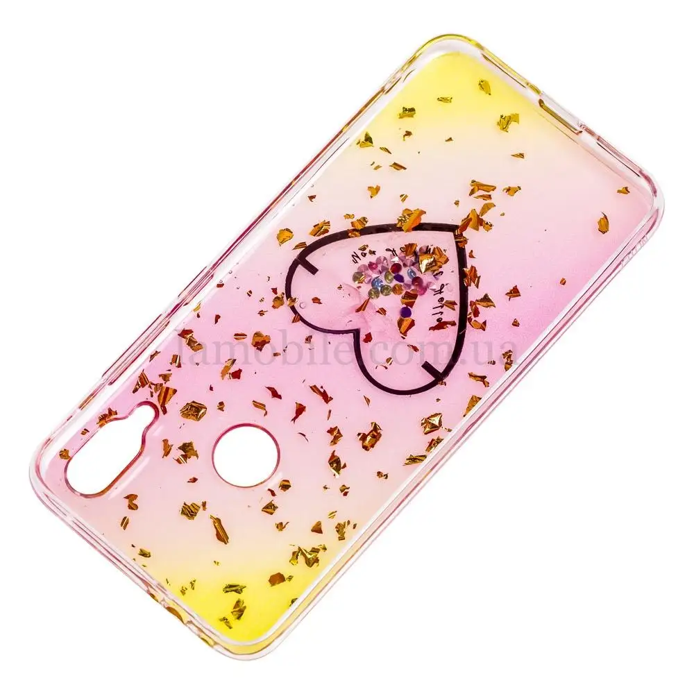 Чехол для Xiaomi Redmi Note 7 Multi confetti желтый "Сердце"