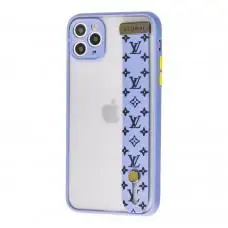 Чохол для iPhone 11 Pro WristBand LV лавандовий/чорний