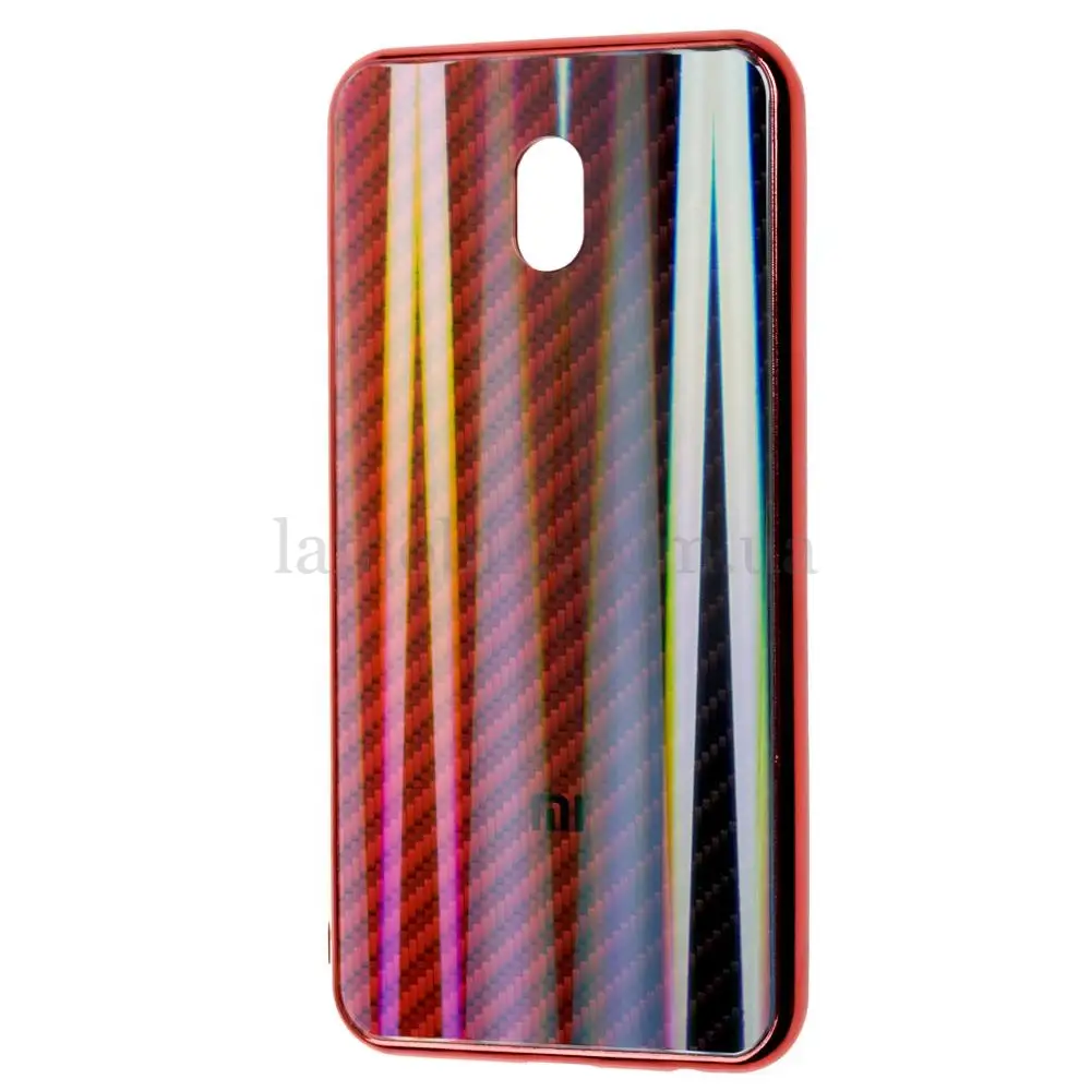 Чехол для Xiaomi Redmi 8A Carbon Gradient Hologram красный