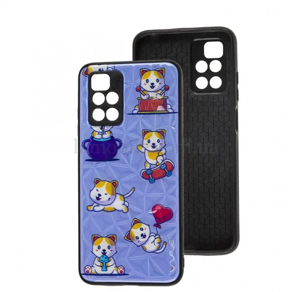 Чехол для Xiaomi Redmi 10 Wave Majesty pretty kittens / light purple