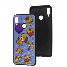 Чехол для Huawei P Smart Plus Wave Majesty happy dog/light purple