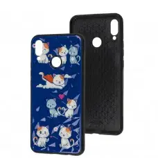 Чехол для Huawei P Smart Plus Wave Majesty kitty in love / midnight blue