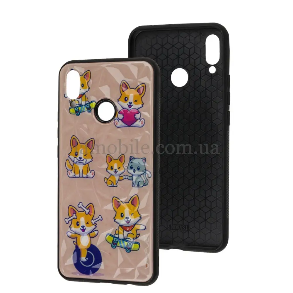 Чехол для Huawei P Smart Plus Wave Majesty playful corgi/light pink