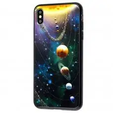 Чехол для iPhone Xs Max glass "Галактика"