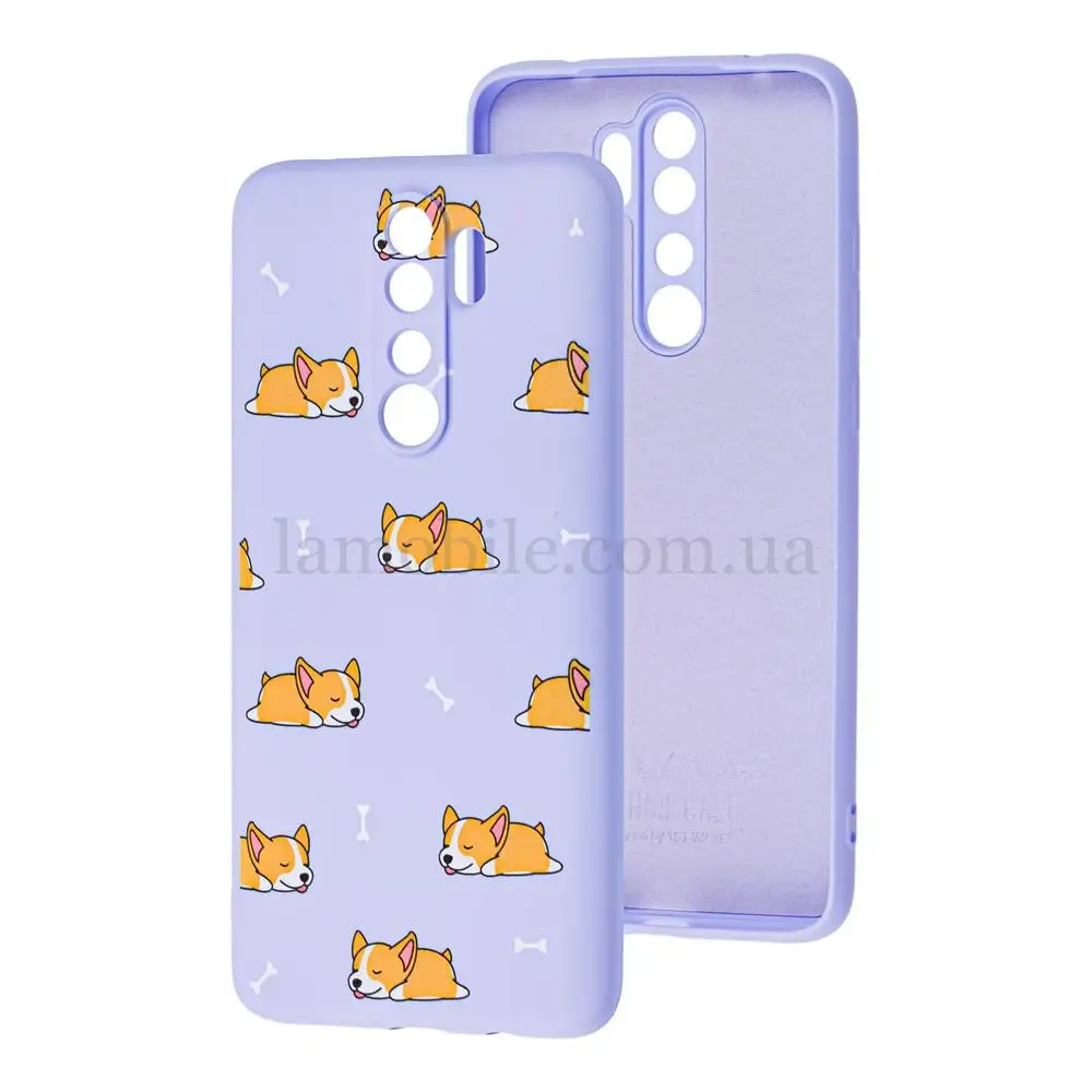 Чехол для Xiaomi Redmi Note 8 Pro Wave Fancy sleeping corgi / light purple