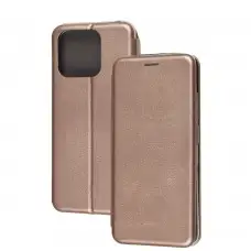 Чехол книжка Premium для Xiaomi Redmi 12C/11A/Poco C55 розово-золотистый