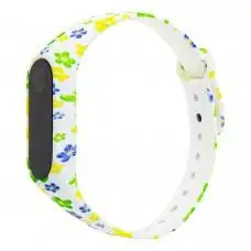 Ремешок Xiaomi Mi Band 2 рисунок "лепесток зеленый"