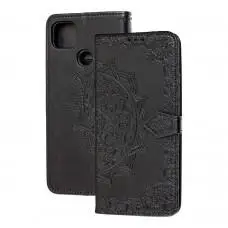Чехол книжка для Xiaomi Redmi 9C "Art с визитницей" черный