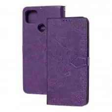 Чехол книжка для Xiaomi Redmi 9C "Art с визитницей" фиолетовый