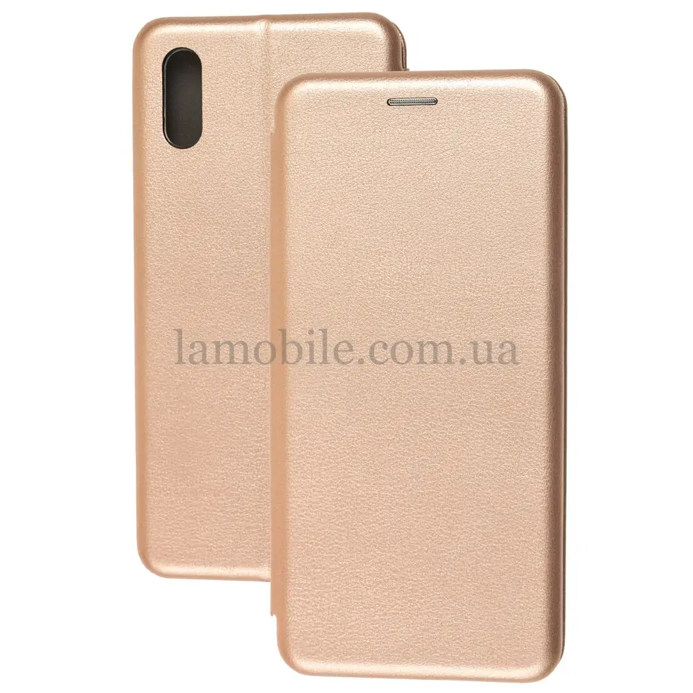 Чохол книжка Premium для Xiaomi Redmi 9A рожево-золотистий